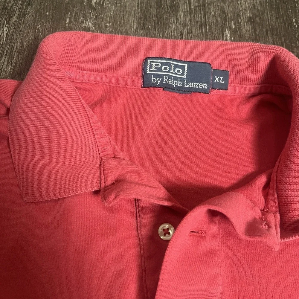 Polo‎ Ralph Lauren Polo Shirt Mens XL Pink Short Sleeve Green Pony Soft Cotton